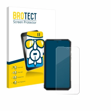Front side of a product packaging with the brand logo BROTECT. Next to it is the device Oukitel WP30 Pro shown with the corres