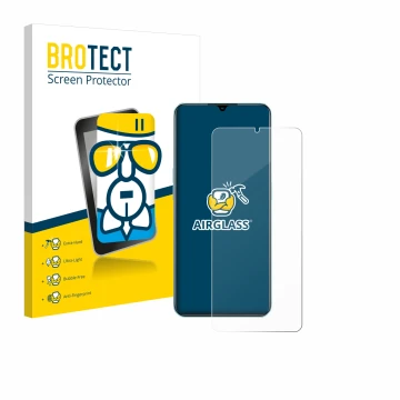 Front side of a product packaging with the brand logo BROTECT. Next to it is the device Oppo A78 5G shown with the correspondi