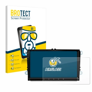 Front side of a product packaging with the brand logo BROTECT. Next to it is the device Eonon 53 SE shown with the correspondi