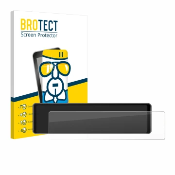 Front side of a product packaging with the brand logo BROTECT. Next to it is the device Airpuxem T76-EU6-JM shown with the cor