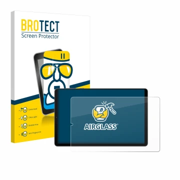 Front side of a product packaging with the brand logo BROTECT. Next to it is the device Lenovo Legion Y700 (2023) shown with t