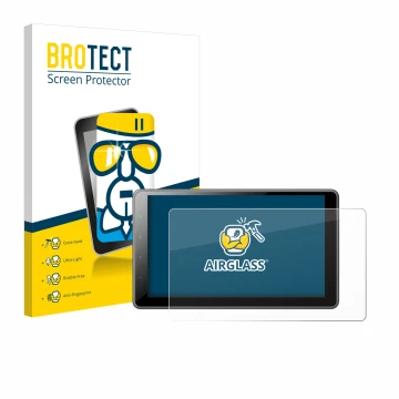Front side of a product packaging with the brand logo BROTECT. Next to it is the device Pioneer SPH-EVO950DAB shown with the c