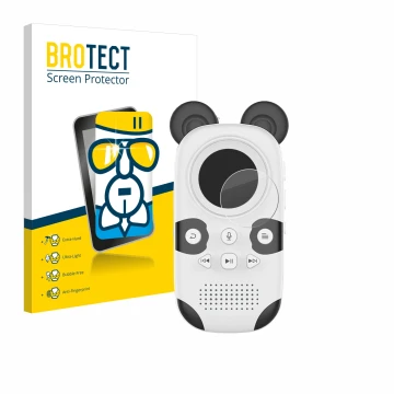 Front side of a product packaging with the brand logo BROTECT. Next to it is the device MUZXQII Cute Panda X50 shown with the 