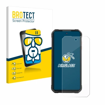 Front side of a product packaging with the brand logo BROTECT. Next to it is the device iiiF150 B2 Pro shown with the correspo