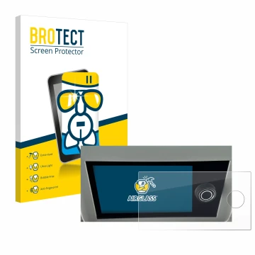 Front side of a product packaging with the brand logo BROTECT. Next to it is the device Volkswagen California 6.1 shown with t