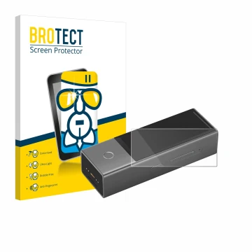 Front side of a product packaging with the brand logo BROTECT. Next to it is the device Timekettle X1 shown with the correspon