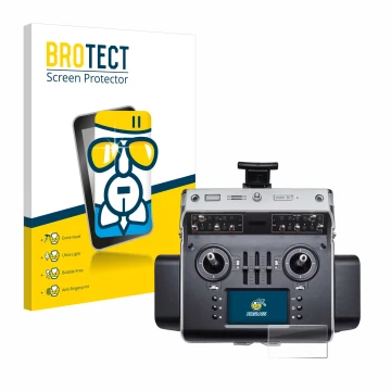 Front side of a product packaging with the brand logo BROTECT. Next to it is the device Graupner MC-32ex shown with the corres