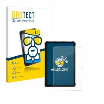 Front side of a product packaging with the brand logo BROTECT. Next to it is the device Hotwav R7 shown with the corresponding