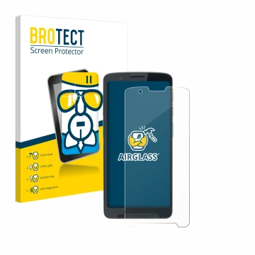 Front side of a product packaging with the brand logo BROTECT. Next to it is the device Unitech EA660 shown with the correspon