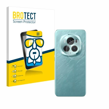 Front side of a product packaging with the brand logo BROTECT. Next to it is the device Honor Magic 6 Pro (ONLY Camera Lens) s