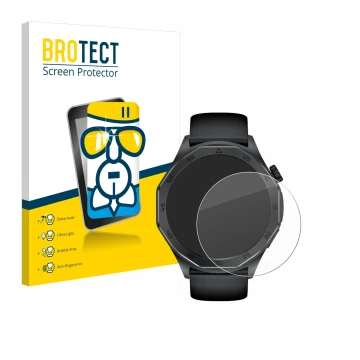 Front side of a product packaging with the brand logo BROTECT. Next to it is the device Kardena Care Pro 4 Klassisch shown wit