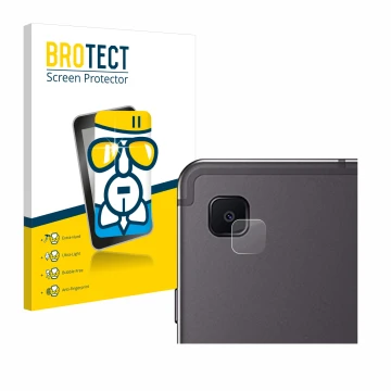 Front side of a product packaging with the brand logo BROTECT. Next to it is the device Samsung Galaxy Tab S6 Lite WiFi 2024 (