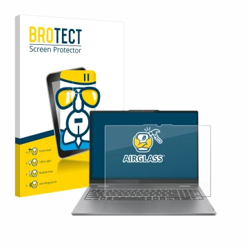 Front side of a product packaging with the brand logo BROTECT. Next to it is the device Lenovo IdeaPad 5 2-in-1 Gen 9 16