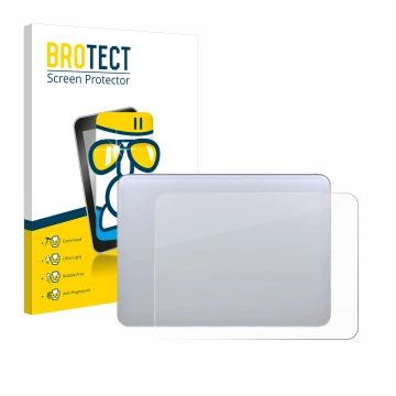 Front side of a product packaging with the brand logo BROTECT. Next to it is the device Apple Magic 3 (Touch Trackpad) shown w