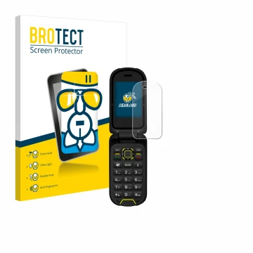 Front side of a product packaging with the brand logo BROTECT. Next to it is the device Hammer Bow LTE shown with the correspo