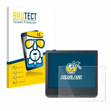 Front side of a product packaging with the brand logo BROTECT. Next to it is the device Kobo Libra Colour 2024 shown with the 