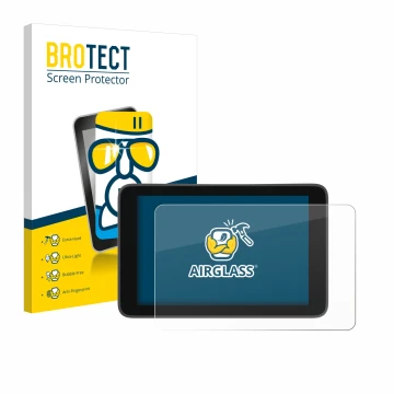 Front side of a product packaging with the brand logo BROTECT. Next to it is the device YoloLiv YoloBox Ultra shown with the c
