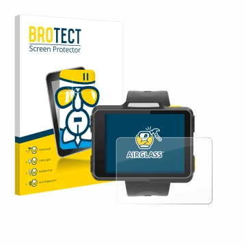 Front side of a product packaging with the brand logo BROTECT. Next to it is the device Newland WD1 shown with the correspondi