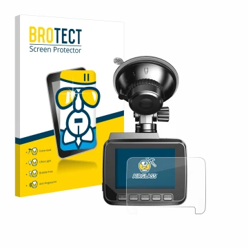 Front side of a product packaging with the brand logo BROTECT. Next to it is the device Azdome IT-G63D shown with the correspo