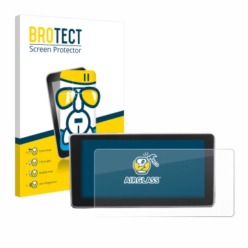 Front side of a product packaging with the brand logo BROTECT. Next to it is the device Audi A4 B9 2016 MMI 8