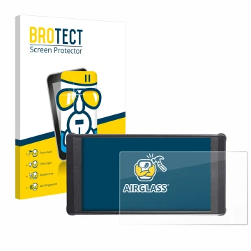 Front side of a product packaging with the brand logo BROTECT. Next to it is the device Portkeys PT6 shown with the correspond