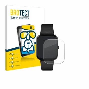 Front side of a product packaging with the brand logo BROTECT. Next to it is the device Reflex Active Series 17 shown with the
