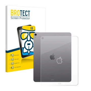 Front side of a product packaging with the brand logo BROTECT. Next to it is the device Apple iPad Air 13