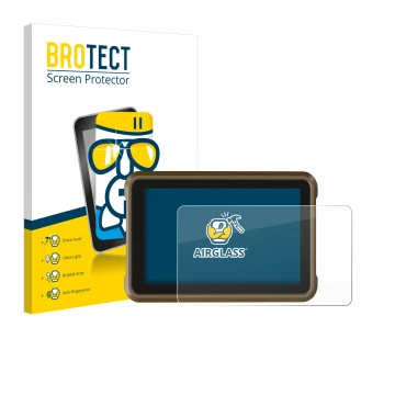 Front side of a product packaging with the brand logo BROTECT. Next to it is the device Atomos Ninja shown with the correspond