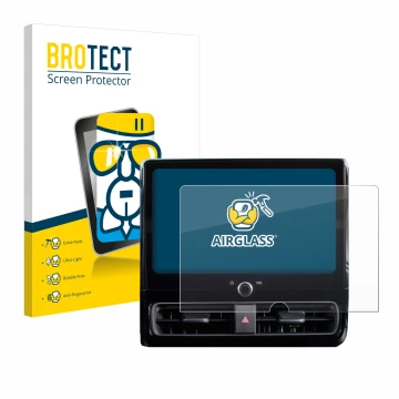Front side of a product packaging with the brand logo BROTECT. Next to it is the device Toyota Yaris 2024 shown with the corre