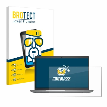 Front side of a product packaging with the brand logo BROTECT. Next to it is the device Dell Precision 3590 Workstation shown 