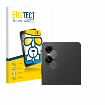 Front side of a product packaging with the brand logo BROTECT. Next to it is the device Sony Xperia 10 VI (ONLY Camera Lens) s