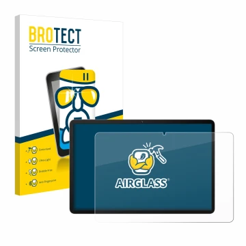 Front side of a product packaging with the brand logo BROTECT. Next to it is the device Huawei MatePad SE 11