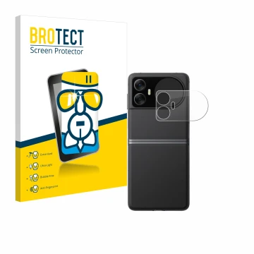 Front side of a product packaging with the brand logo BROTECT. Next to it is the device Blackview Hero 10 (Outer display) show