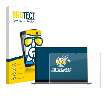 Front side of a product packaging with the brand logo BROTECT. Next to it is the device Samsung Galaxy Book4 Edge 16