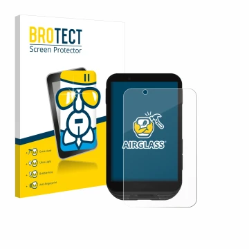 Front side of a product packaging with the brand logo BROTECT. Next to it is the device iGPSPORT igs800 shown with the corresp