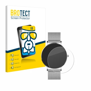 Front side of a product packaging with the brand logo BROTECT. Next to it is the device Watcho Ultra Pro shown with the corres