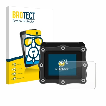 Front side of a product packaging with the brand logo BROTECT. Next to it is the device Shearwater Perdix dive computer shown 