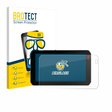 Front side of a product packaging with the brand logo BROTECT. Next to it is the device Chigee AIO-5 Lite shown with the corre