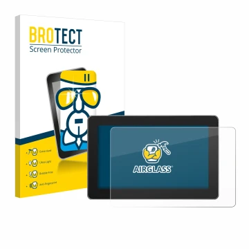 Front side of a product packaging with the brand logo BROTECT. Next to it is the device SmallHD Indie 5 shown with the corresp