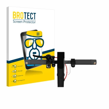 Front side of a product packaging with the brand logo BROTECT. Next to it is the device Xiaomi Mi 4 Lite E-Scooter (2nd Gen.) 