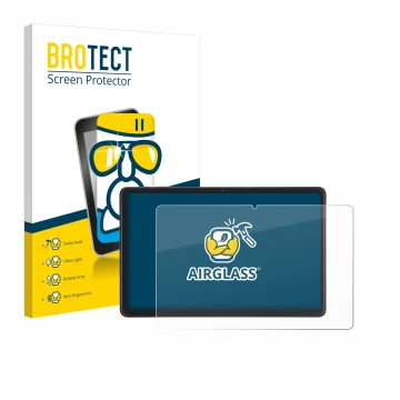 Front side of a product packaging with the brand logo BROTECT. Next to it is the device Acepad A170 10.4