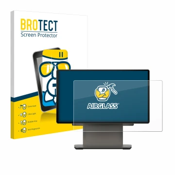 Front side of a product packaging with the brand logo BROTECT. Next to it is the device Sunmi D3 PRO shown with the correspond