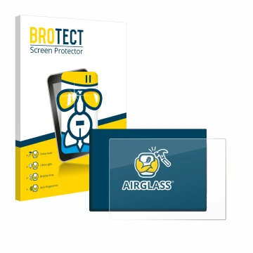 Front side of a product packaging with the brand logo BROTECT. Next to it is the device G-STORY 10.1