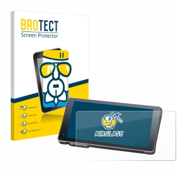 Front side of a product packaging with the brand logo BROTECT. Next to it is the device Lamto Smart Screen RC12 5.5