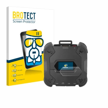 Front side of a product packaging with the brand logo BROTECT. Next to it is the device Texa TXT MULTIHUB shown with the corre