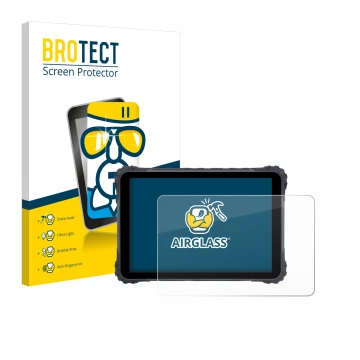 Front side of a product packaging with the brand logo BROTECT. Next to it is the device Topicon MDT865 shown with the correspo