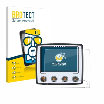 Front side of a product packaging with the brand logo BROTECT. Next to it is the device Skytraxx 5 Mini shown with the corresp