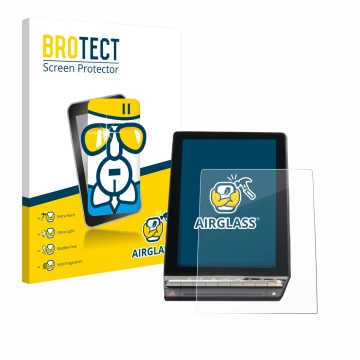 Front side of a product packaging with the brand logo BROTECT. Next to it is the device Renault Capture 2024 10,4