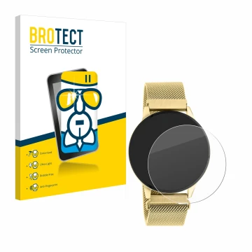 Front side of a product packaging with the brand logo BROTECT. Next to it is the device Oozoo Q00121 shown with the correspond