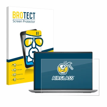 Front side of a product packaging with the brand logo BROTECT. Next to it is the device Dell Precision 5690 Workstation shown 